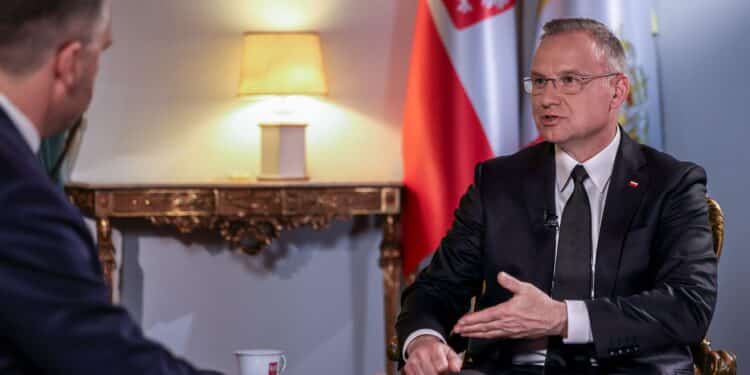 Prezydent Andrzej Duda podczas wywiadu