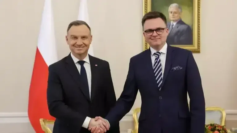 Prezydent Andrzej Duda i Marszałek Sejmu Szymon Hołownia