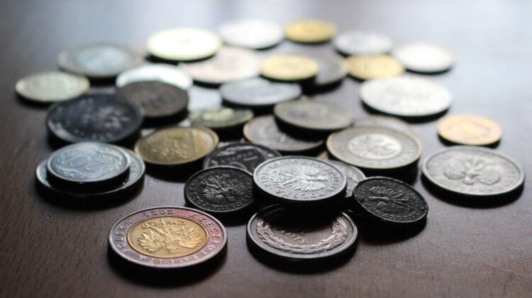 dime, money, pln, buck, poland, small change, pennies, financial, inflation