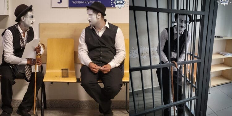 Policja zatrzymała mima w centrum Zawiercia - milczenie nie było złotem