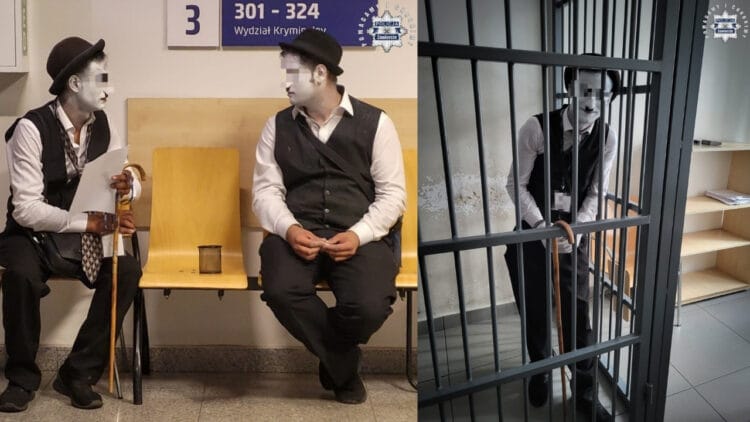 Policja zatrzymała mima w centrum Zawiercia - milczenie nie było złotem