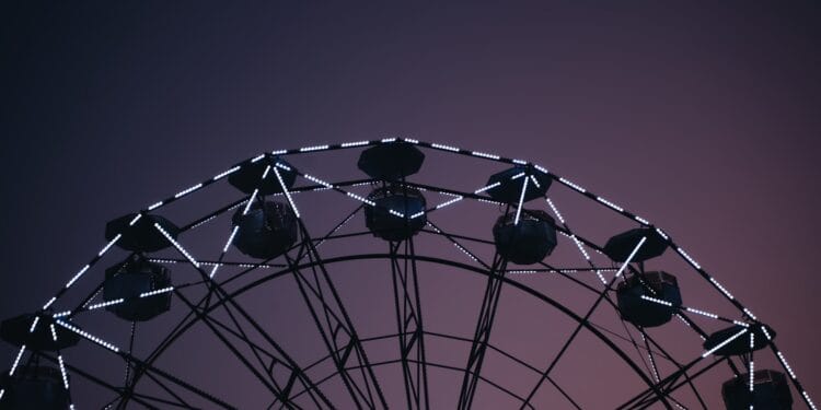 red and black ferris wheel
