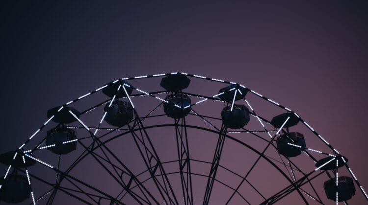 red and black ferris wheel