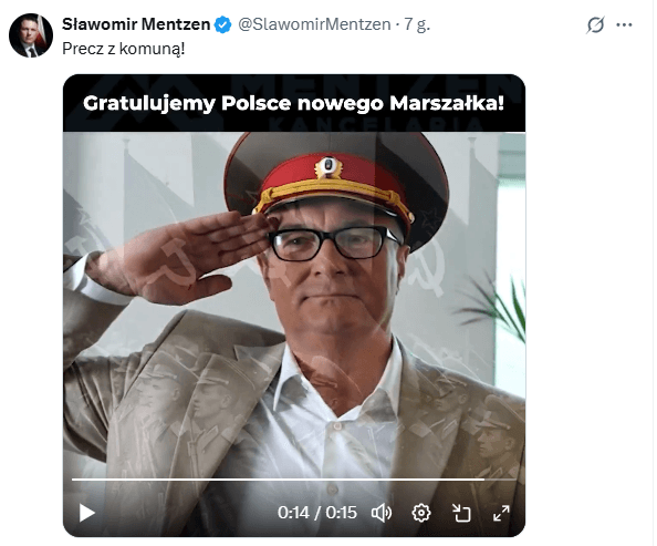 Włodzimierz Czarzasty został nowym marszałkiem Sejmu. Mentzen krzyczy: „Precz z komuną!” zrzut ekranu 2025 11 18 192758