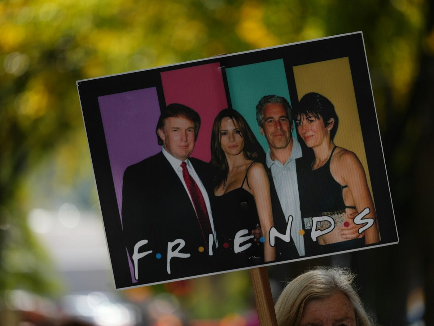 Trump kontratakuje w aferze Epsteina: Wzywa do śledztwa przeciw Demokratom Donald trump and associates on "friends" poster
