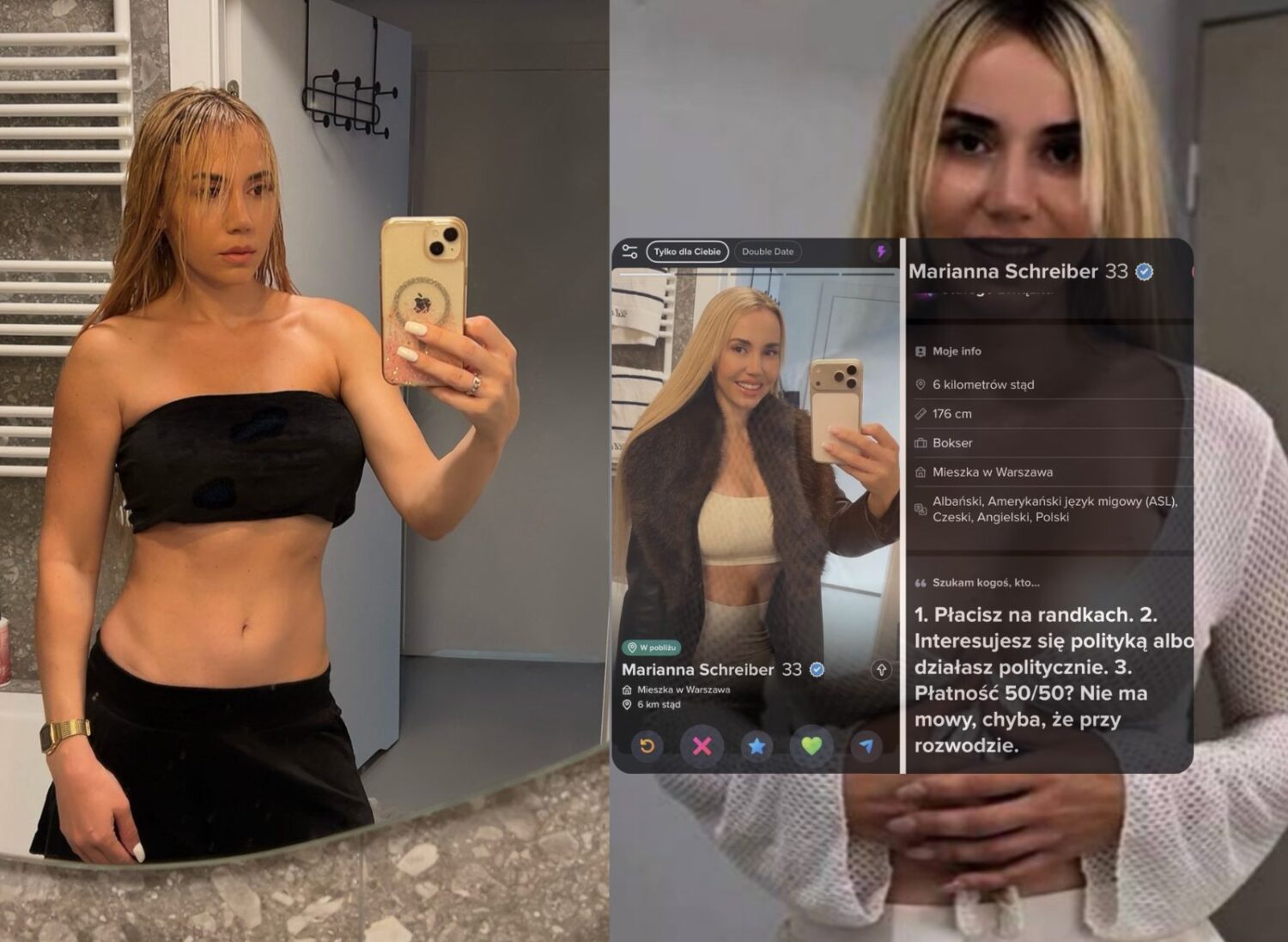 Marianna Schreiber założyła konto na Tinderze? Plotki rozgrzewają Internet Marianna Schreiber założyła konto na Tinderze