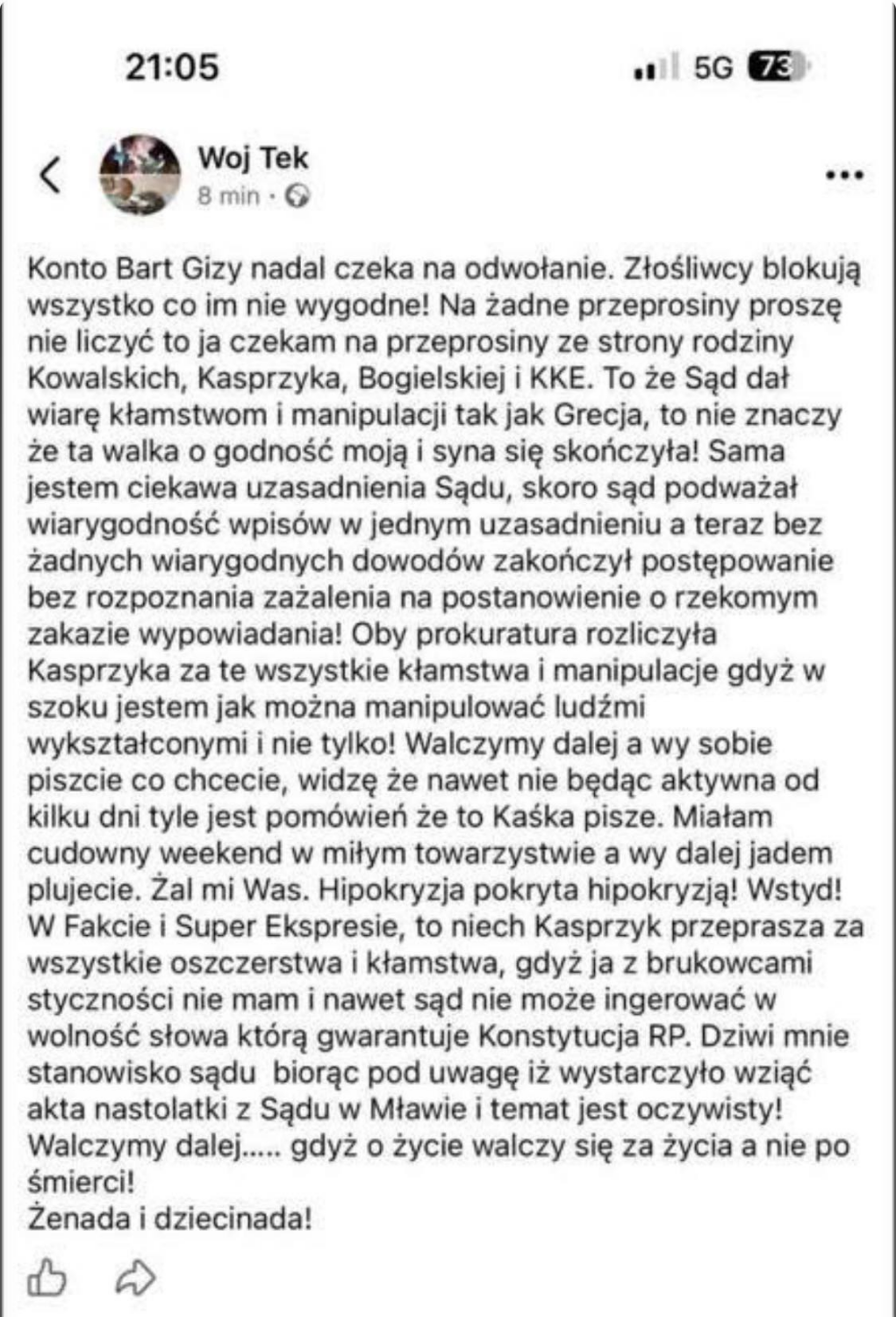 Katarzyna G. komentuje decyzję sądu: ''Na żadne przeprosiny proszę nie liczyć"