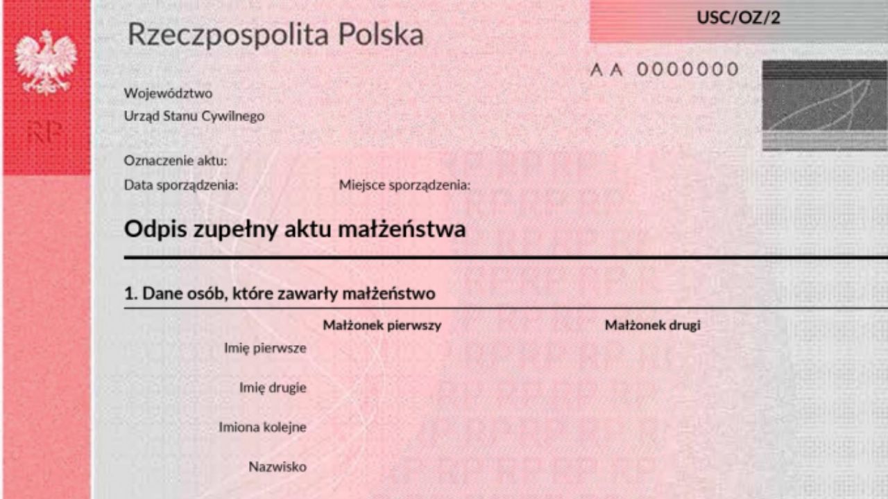 Polska zmienia akt małżeństwa: „pierwszy małżonek” zamiast „kobieta” i „mężczyzna”