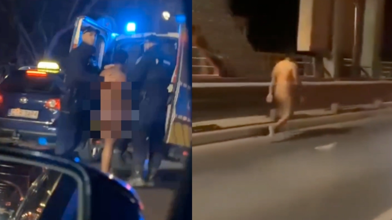 Nagi mężczyzna czarnoskóry mężczyzna szedł mostem w Toruniu i przeraził kobietę