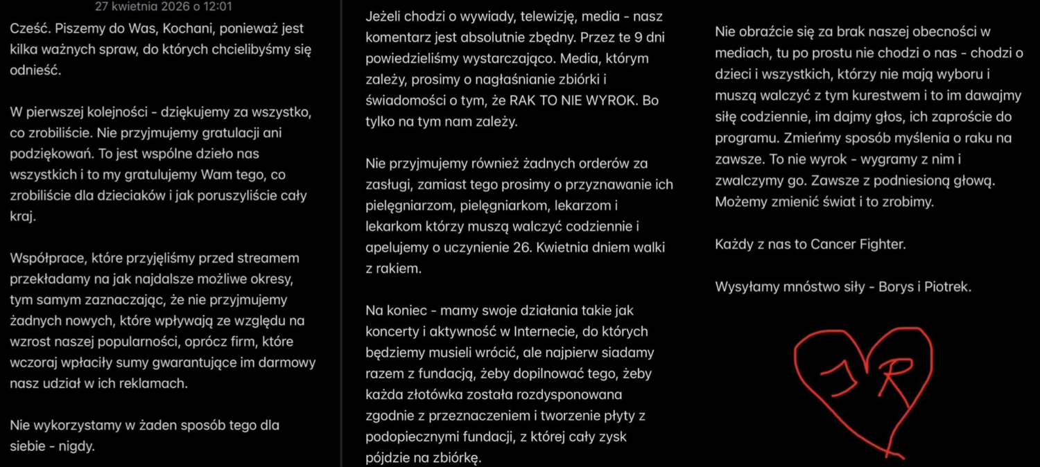 Oslagang and Bedoes 2115 released a touching statement after a record stream. "We do not accept awards or congratulations"