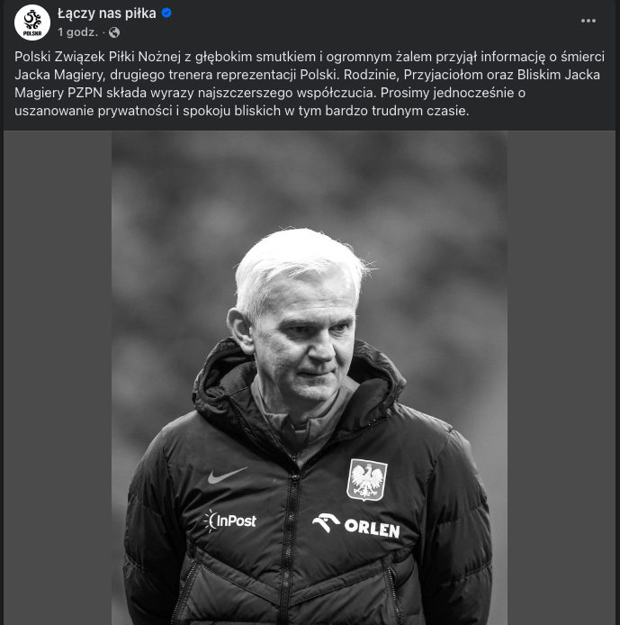 Nie żyje Jacek Magiera. Drugi trener reprezentacji Polski zmarł w wieku 49 lat Nie żyje Jacek Magiera. Drugi trener reprezentacji Polski zmarł w wieku 49 lat